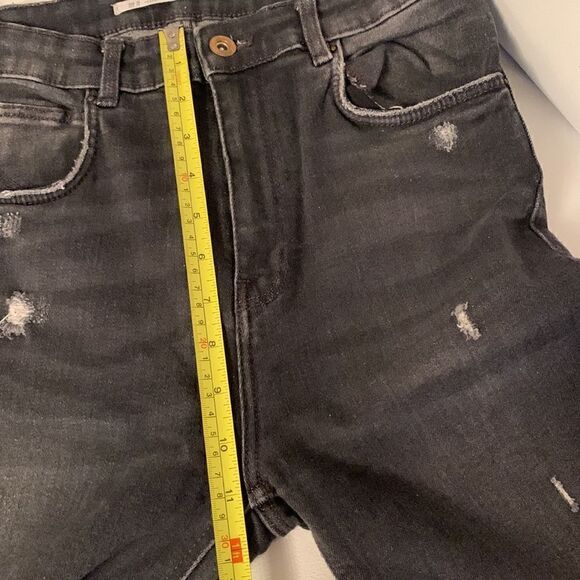 Zara Trafaluc High Rise Distressed Skinny Denim Size 38EU / 6US - Picture 4 of 11